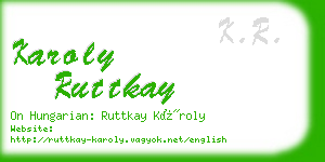 karoly ruttkay business card